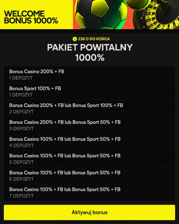 Parimatch — pakiet powitalny 1000%